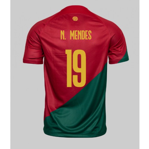 Portugal Nuno Mendes #19 Hjemmebanetrøje VM 2022 Kort ærmer